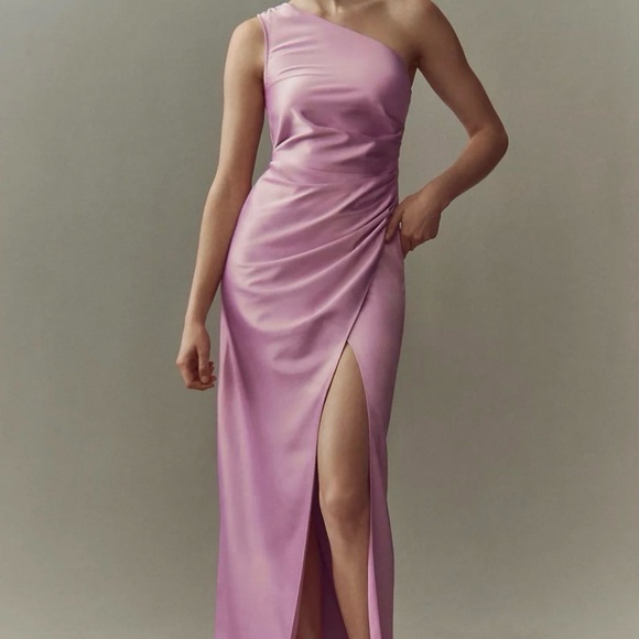 BHLDN One-Shoulder Orchid Purple Side-Slit Gown - Picture 1 of 5